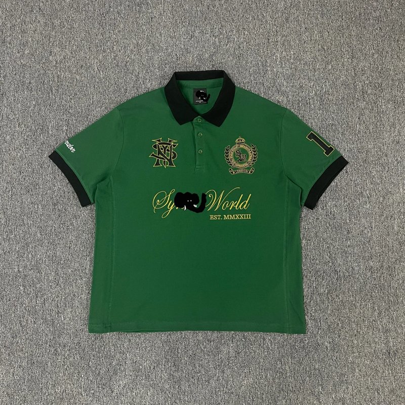 cny SYNA LONDON POLO SHIRT-GREEN 伦敦刺绣 绿色 POLO衫  SY-198