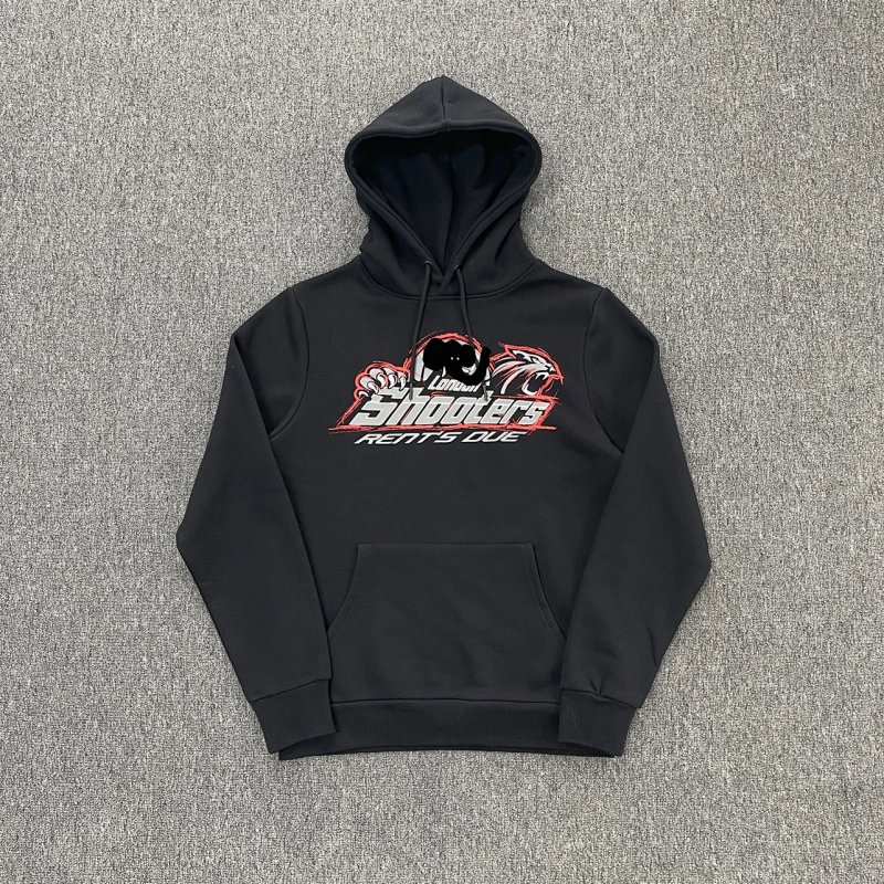 cny Trapstar X Nemzzz Shooters Hoodie  红豹子印花卫衣-黑色 T-13