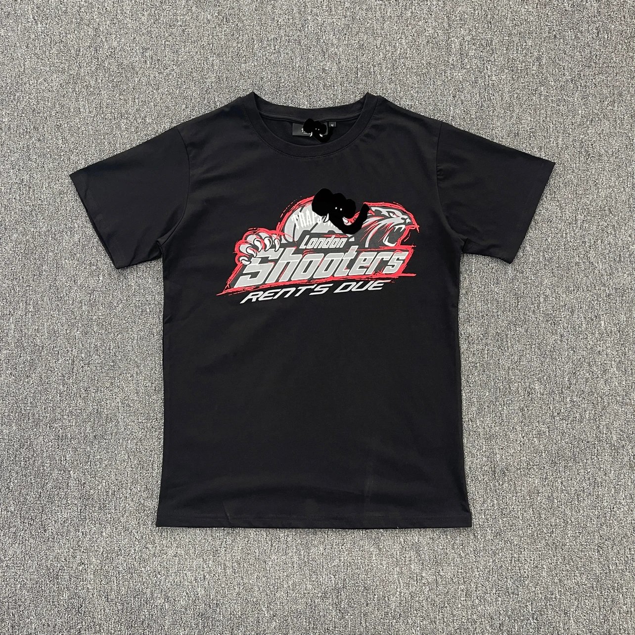 Red leopard print black short sleeved T-17