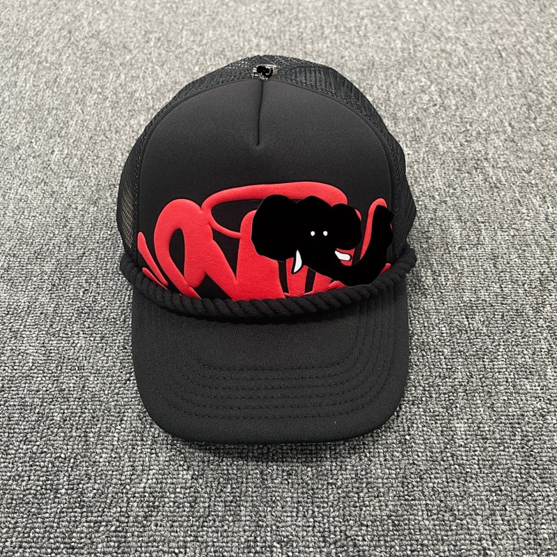 cny  SYNAWORLD TRUCKER-CAP-BLK/TMTO  红色发泡印花 弯檐帽 SY-191