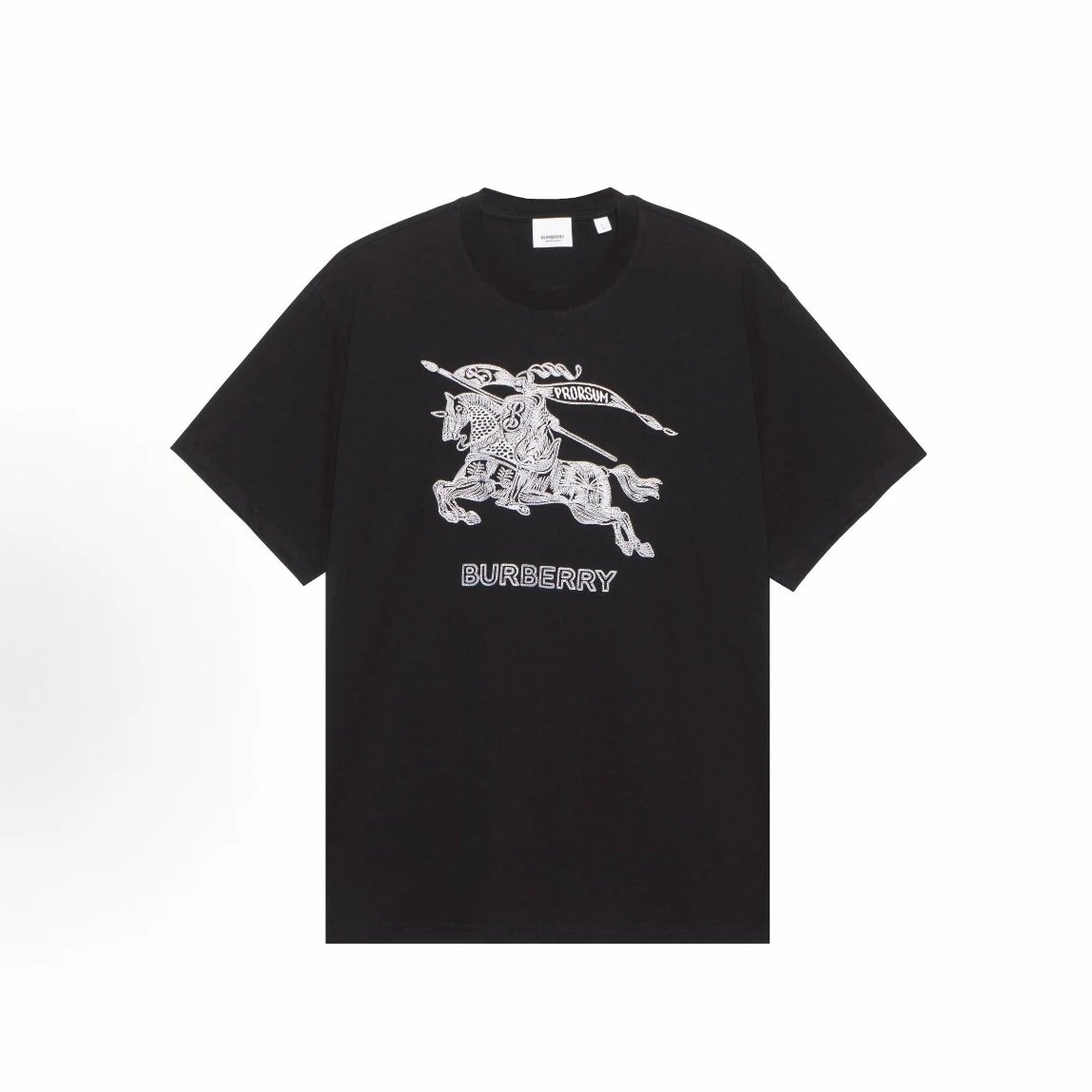 Burberry T-shirt Equestrian Knight Design Black