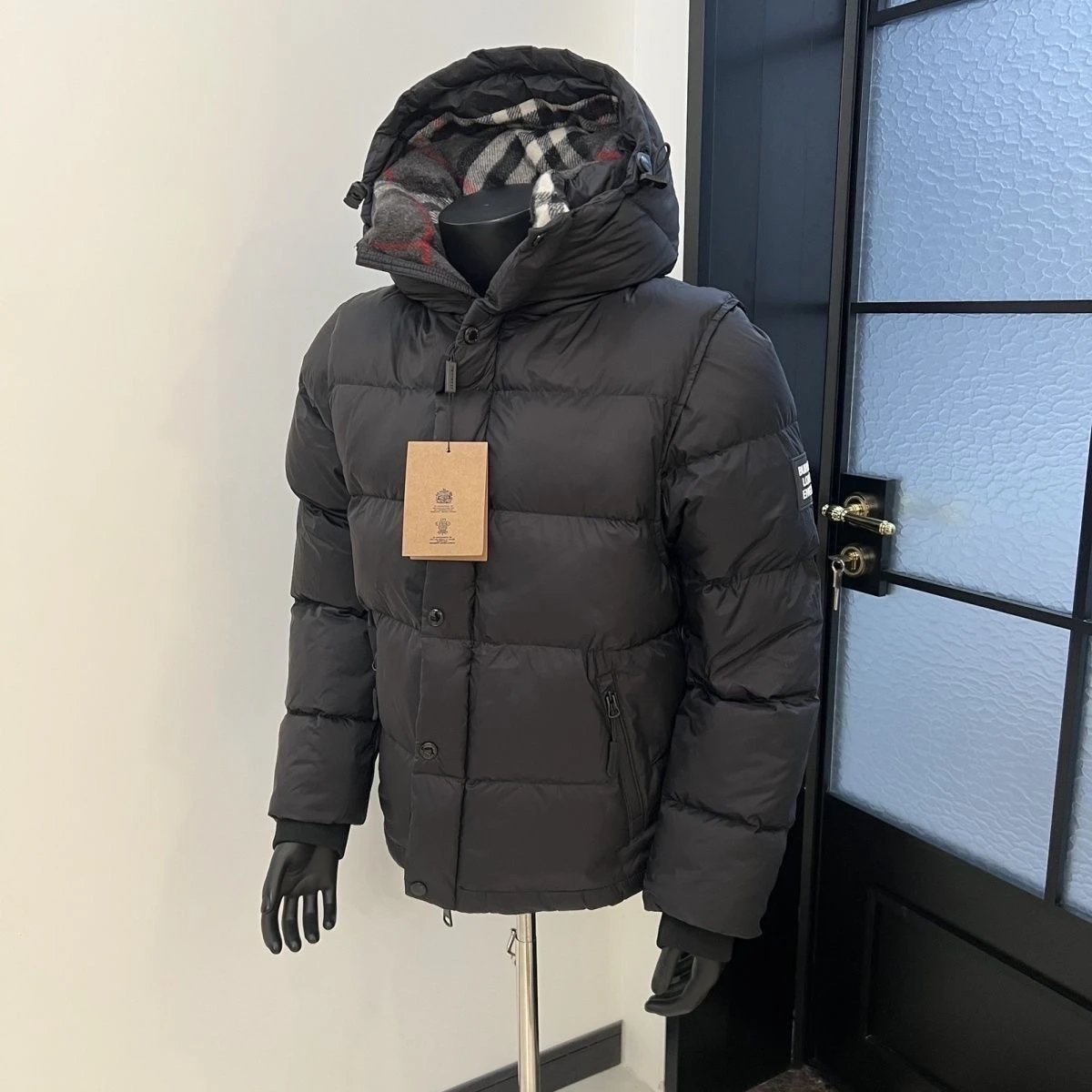Black and red checkered cotton jacket