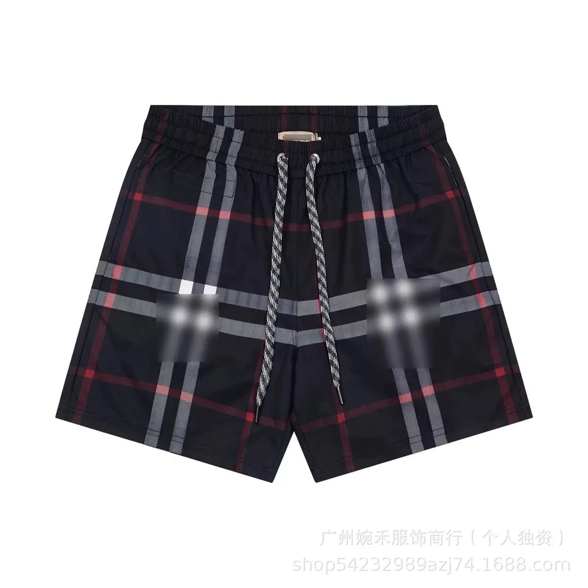 Black and red checkered shorts
