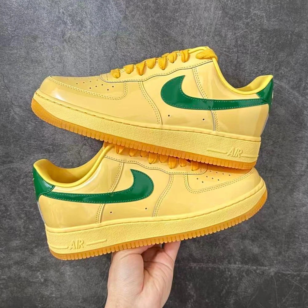 Patent Leather Topaz Gold Pine Green