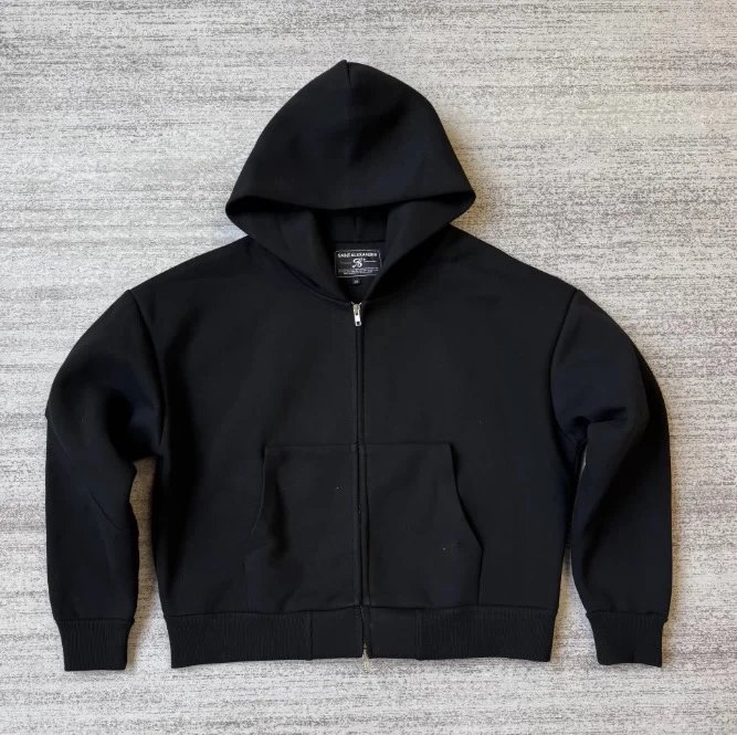 Black Zipper Hoodie