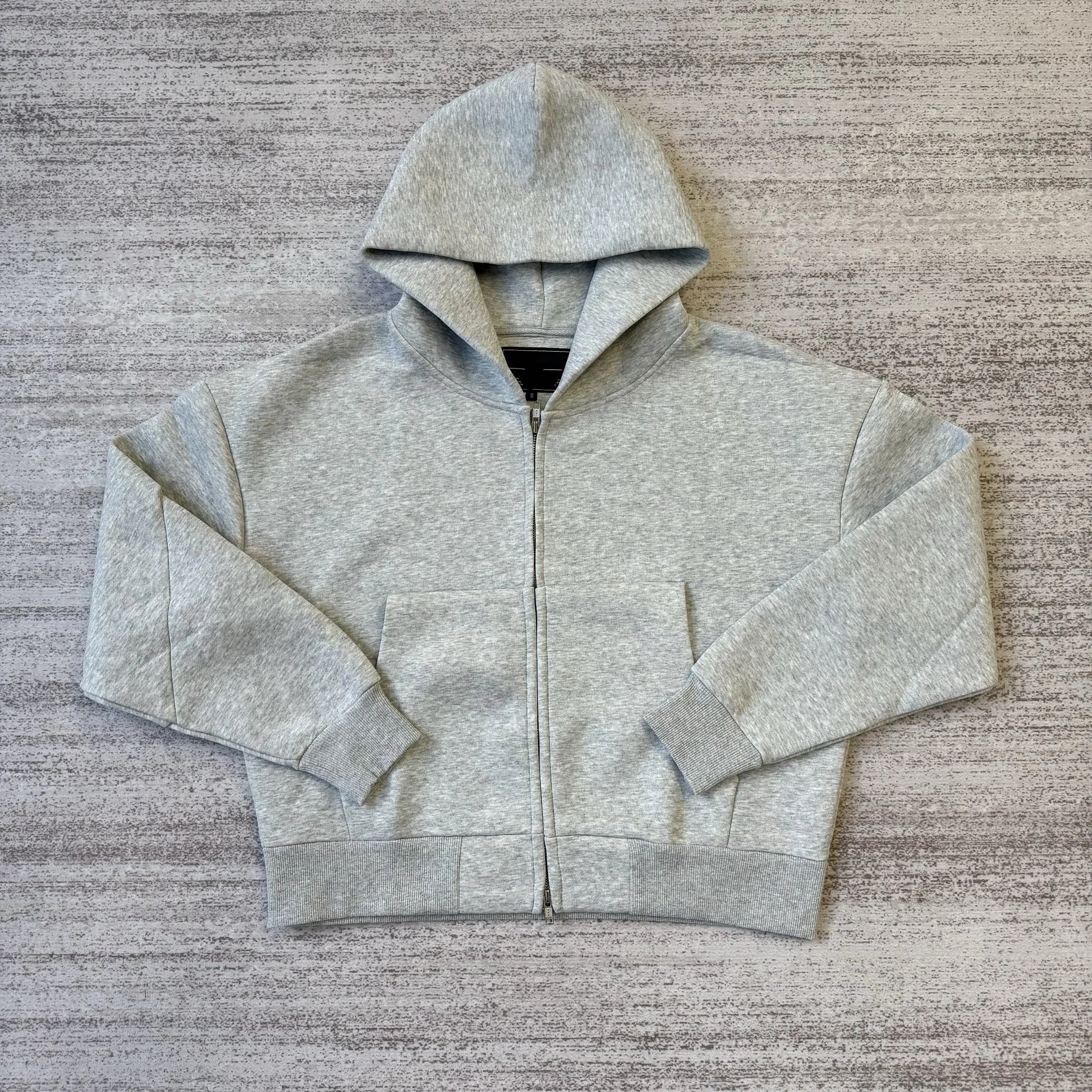Flower grey zipper hoodie