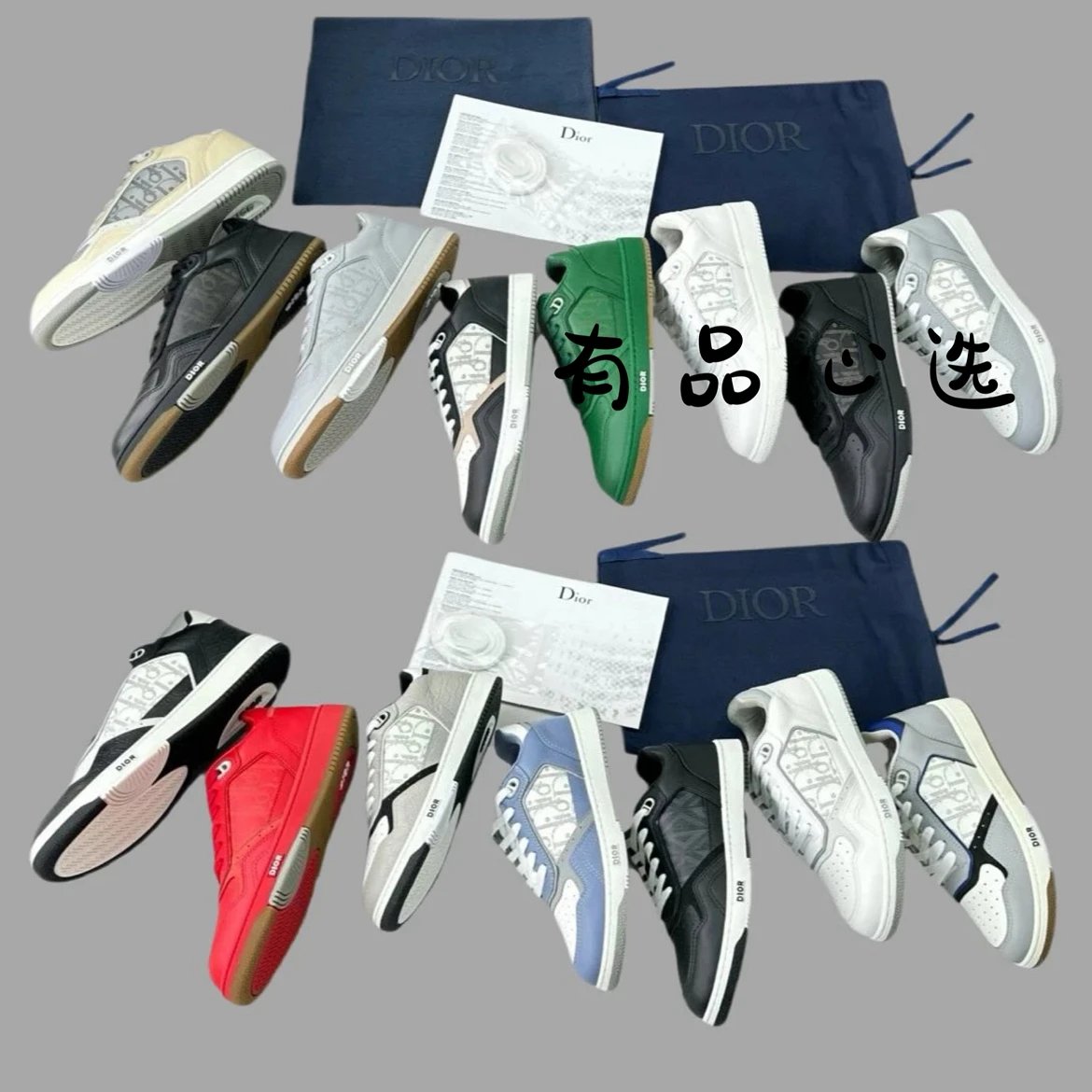 Dior B27 Couple Low Top Leather Sneakers