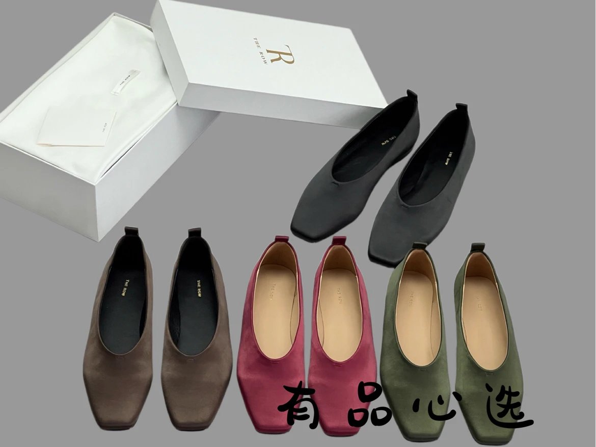 The Row Women's Square Toe Flat Leather Loafers