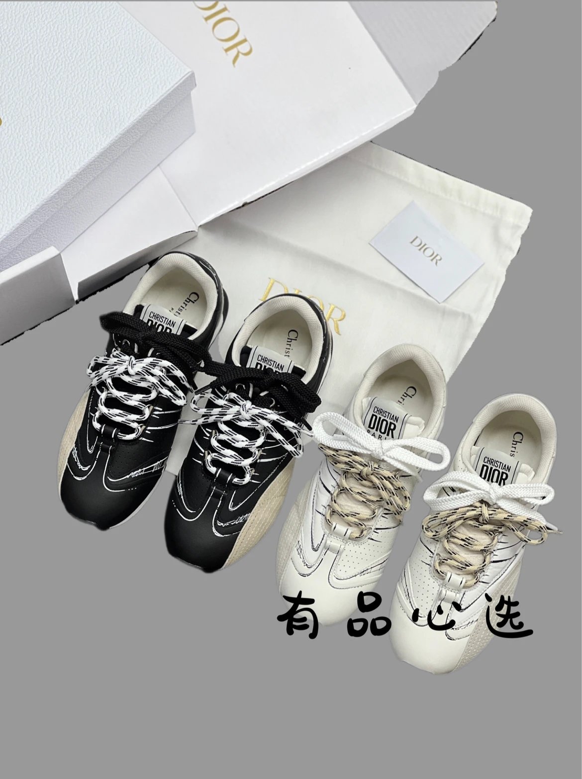 Dior D-Sketch Women's Leather Graffiti Sneakers