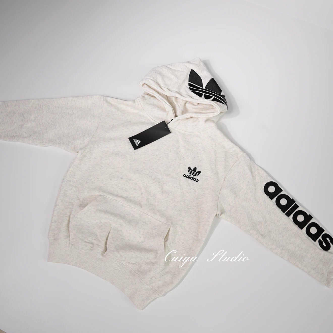 "Must See the Second Comparison Picture!" Cui Yu Independent Non-Ad Kirin Arm Pullover Hoodie, 100,000 Needle Embroidery! 460g Pure Cotton Fabric Silver Fox Fleece Lining, Waist-Cinching Incredibly Snug Fit, Imported Barudan 10,000 Needle Embroidery, Each Embroidery Edge is Reinforced with Lockstitch Finishing, Details in Video/Real Photos