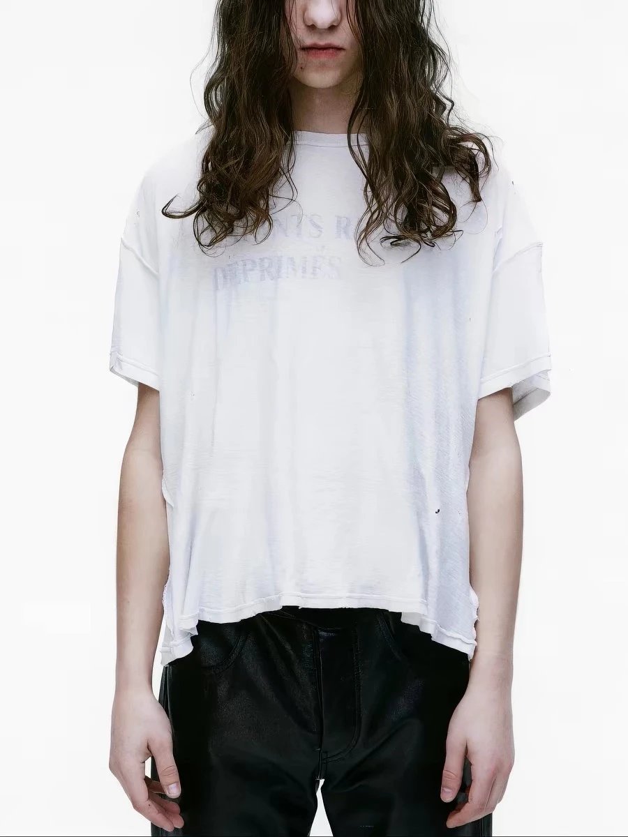 ERD 25SS reverse slogan short sleeved shirt