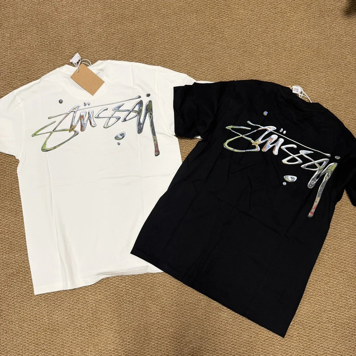 【 Spot Delivery 】 Xiaosha's Self Made STX Watermark Short Sleeve Screen Printed Cotton 260g