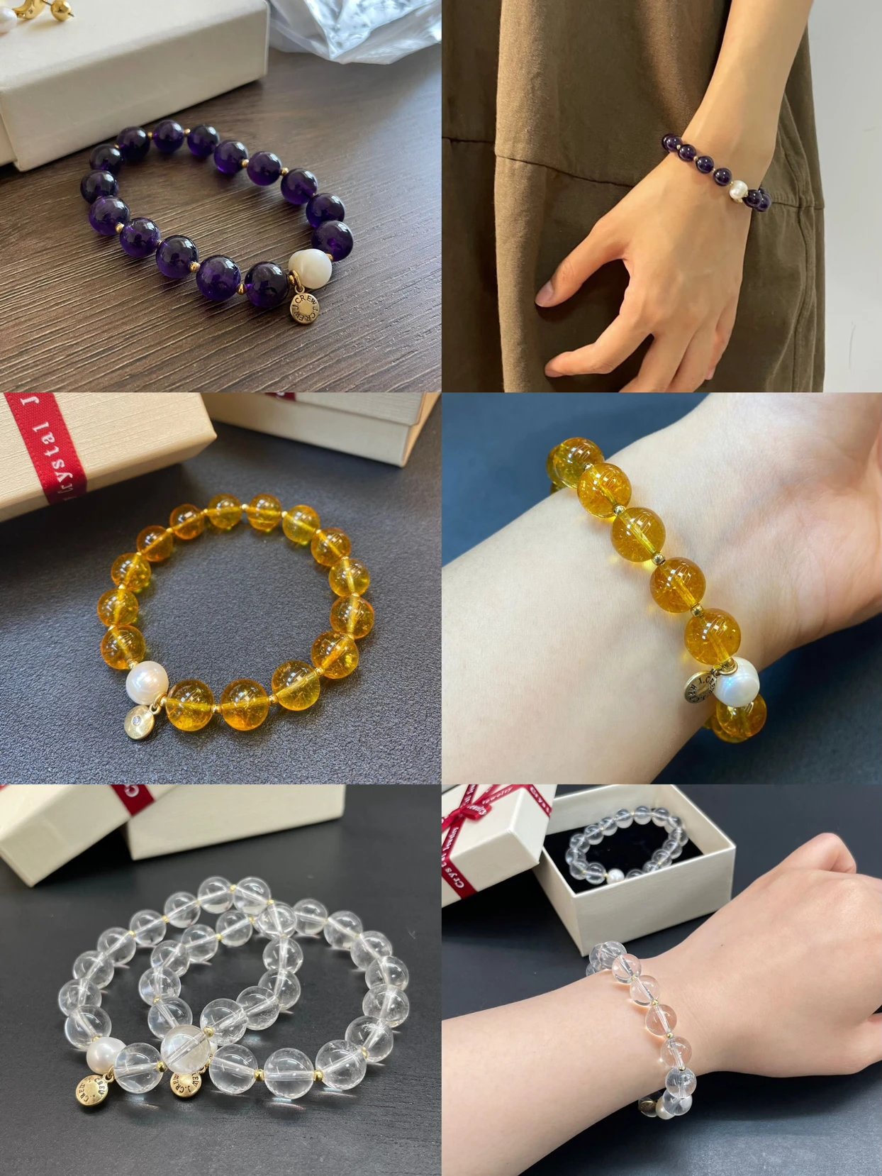Authentic J.C amethyst bracelet/citrine/white crystal bracelet!! The remaining quantity of brand OEM is out!! The quantity is not much! Genuine luxury product!! The texture is amazing!! Actual data is sold instantly!!