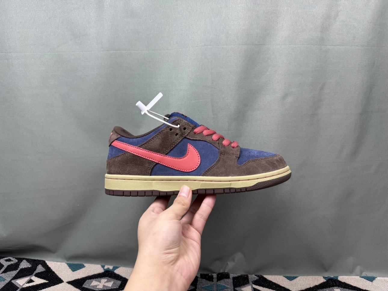Nike SB Dunk Low Brown Blue Pink Suede Sneakers Skateboard Shoes