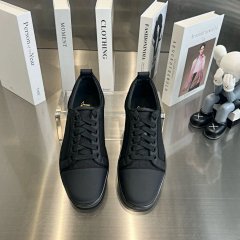 In Stock, Ships Immediately: High-Tier CL All-Black Studless Zip Low-Top Sneakers, Red Sole Style — Four-Season Viral Luxury Red-Sole Shoes, Unisex Chic & Casual, Trendy and Versatile, Students' Hassle-Free Pick