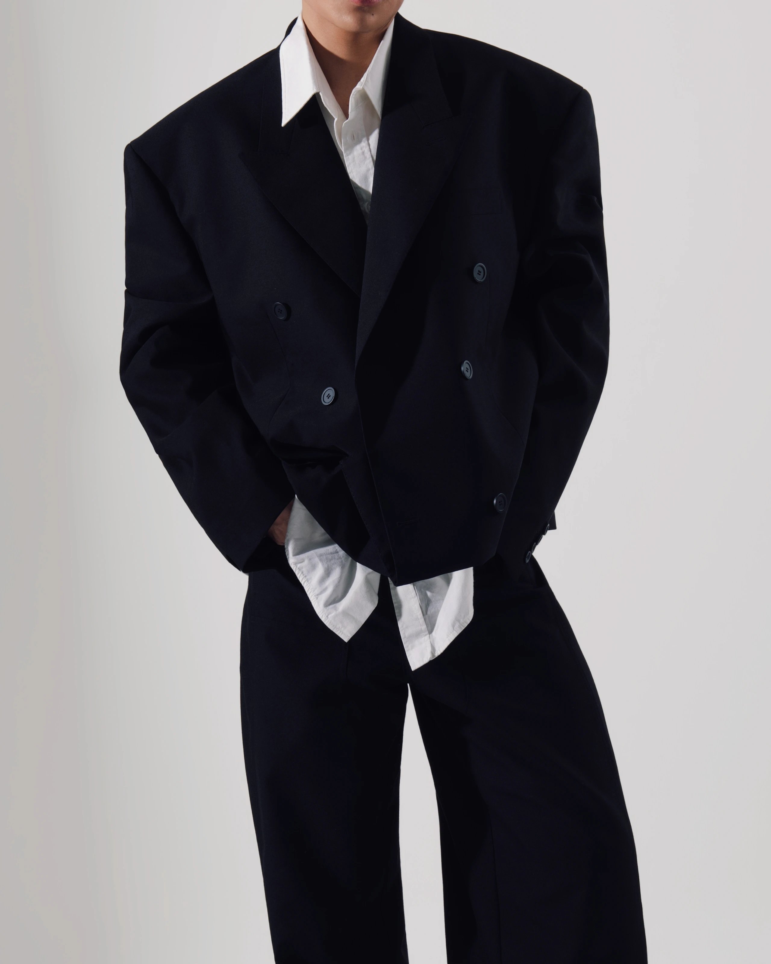 Cola Collection - Bal Style Runway Strong Twist Wrinkle-Resistant Fine Wool Hem Folded Blazer (In Stock, Ships Within 2 Days)
