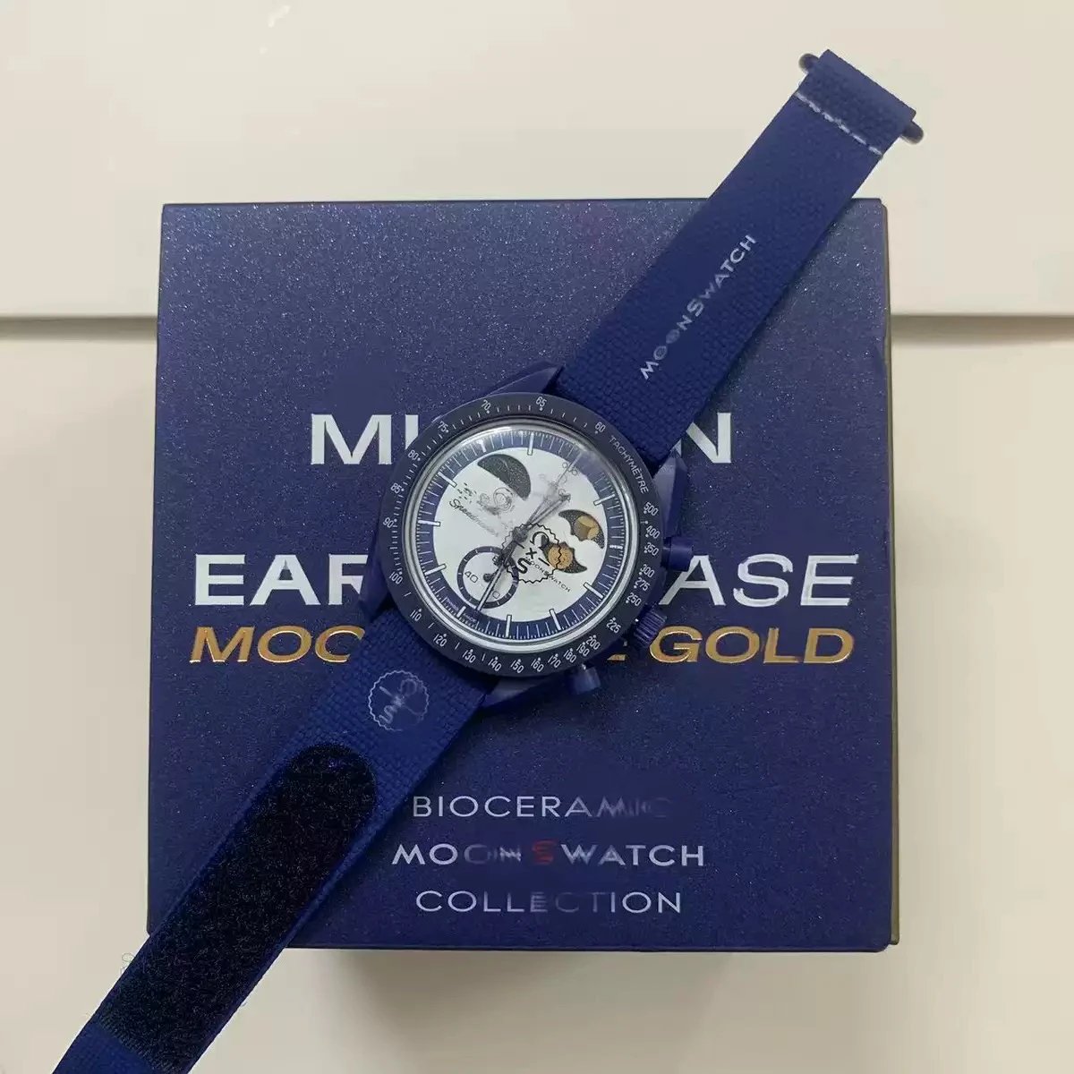 Omega MoonSwatch Mission on Earthphase and Earth chronograph watches image 2