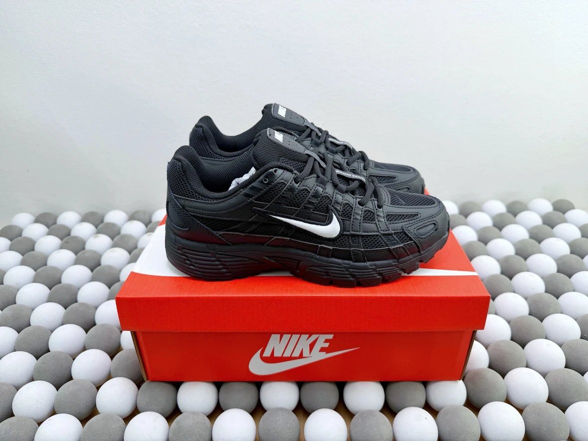 Nike P-6000 Comfortable Leather Low-Top Casual Running Shoes Unisex Black HF1052-010