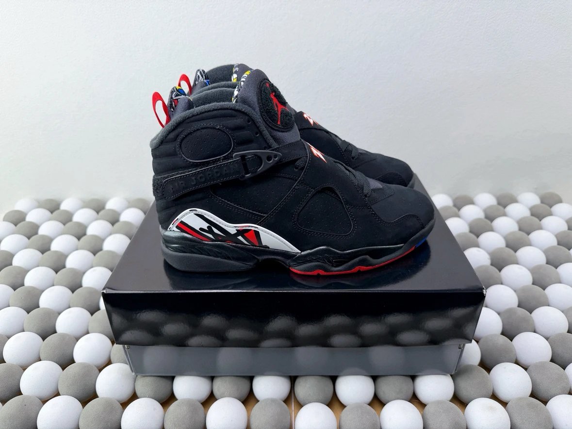纯原 Jordan Air Jordan 8 "Playoffs" ordan 8 AJ8 舒适 减震防滑耐磨 高帮 复古篮球鞋 男款 黑色 2023版 305381-062