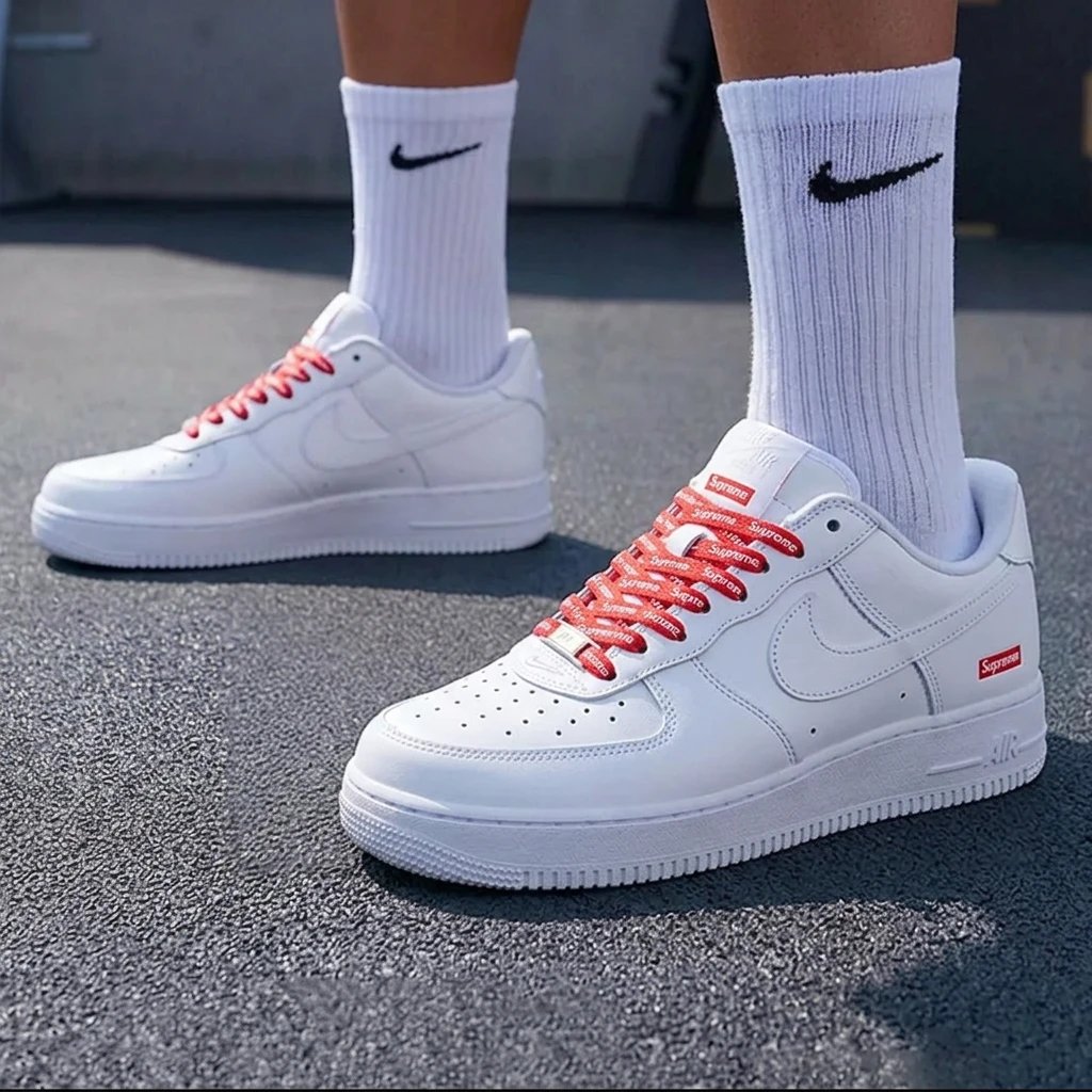 【现货秒发🔥不卡揽收】【天花板级 清脆摩擦声】 Nike AF1 空军一号  白红