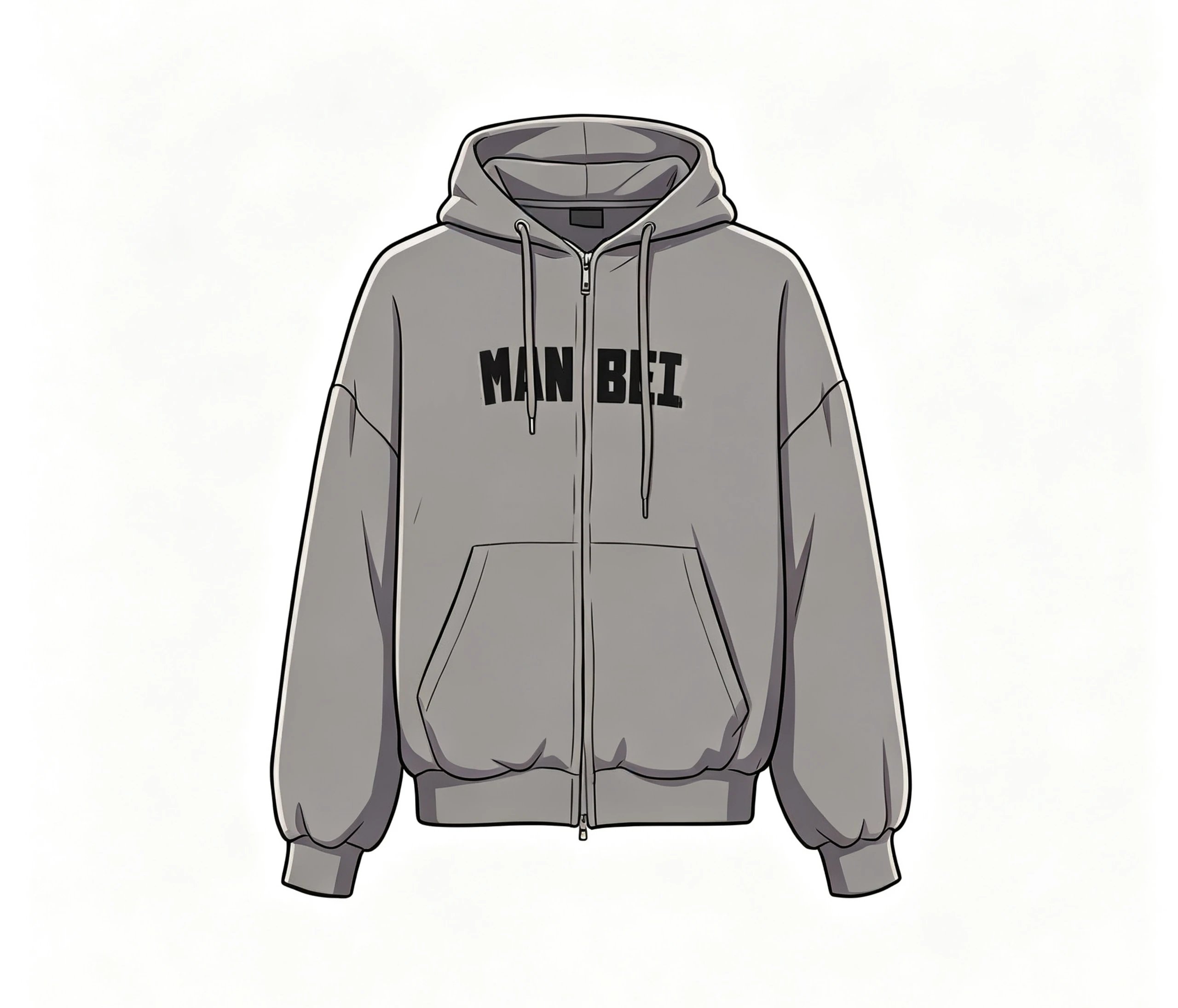 【 Stock replenishment 】 Embroidered letter human hooded zipper hoodie fits snugly with a slightly loose fit