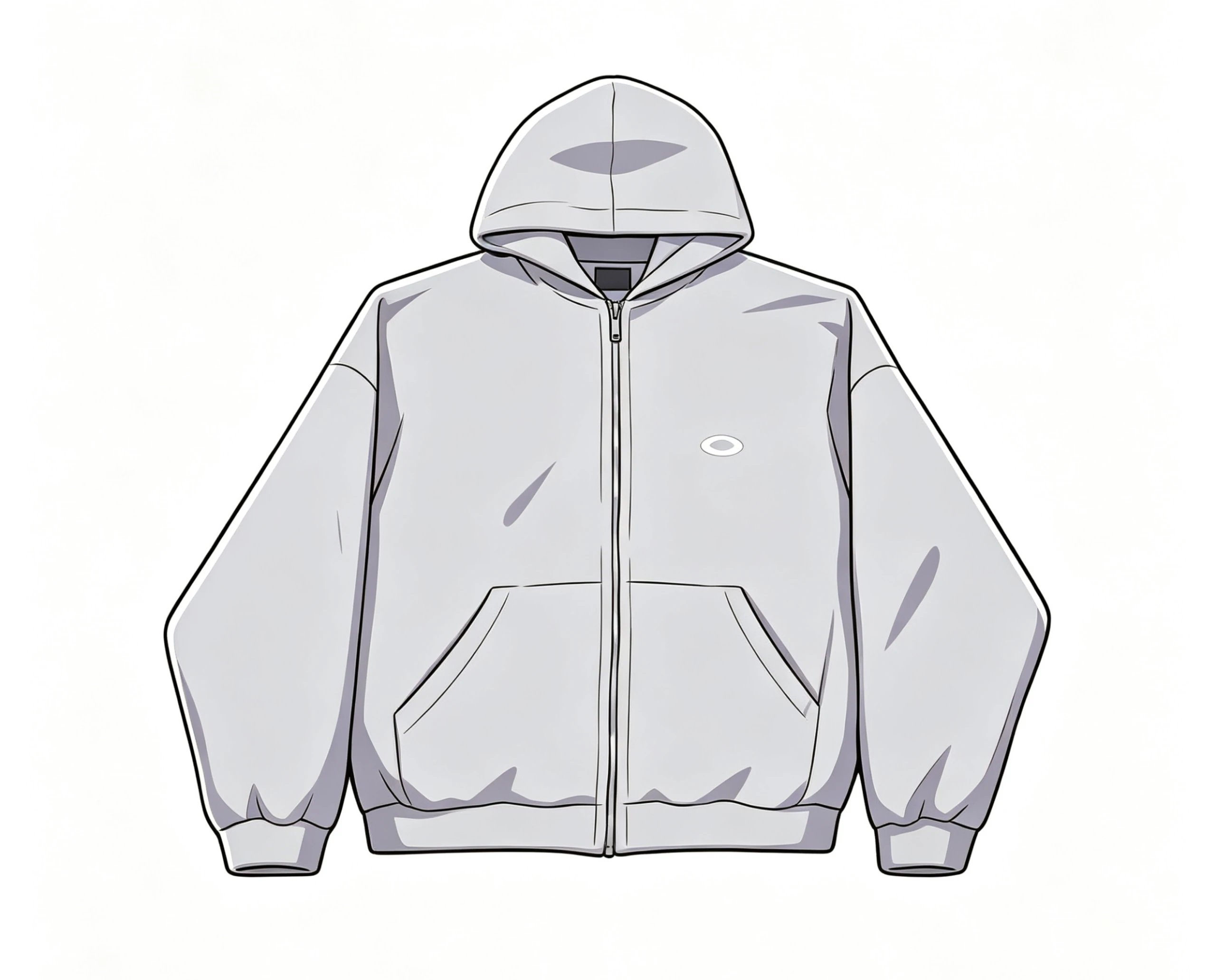 FW25 灰色刺绣圆环拉链牛仔外套/灰色刺绣圆环牛仔裤子刺绣双环灰色宽松版型套装