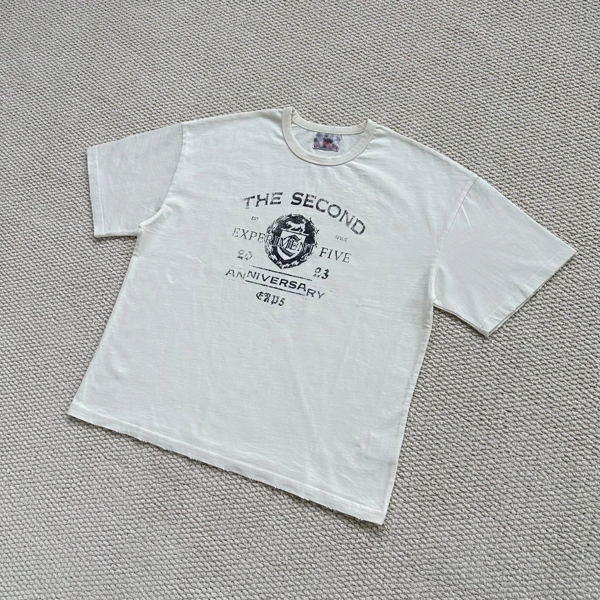 The Second Experiment Five White Graphic Print T-Shirt