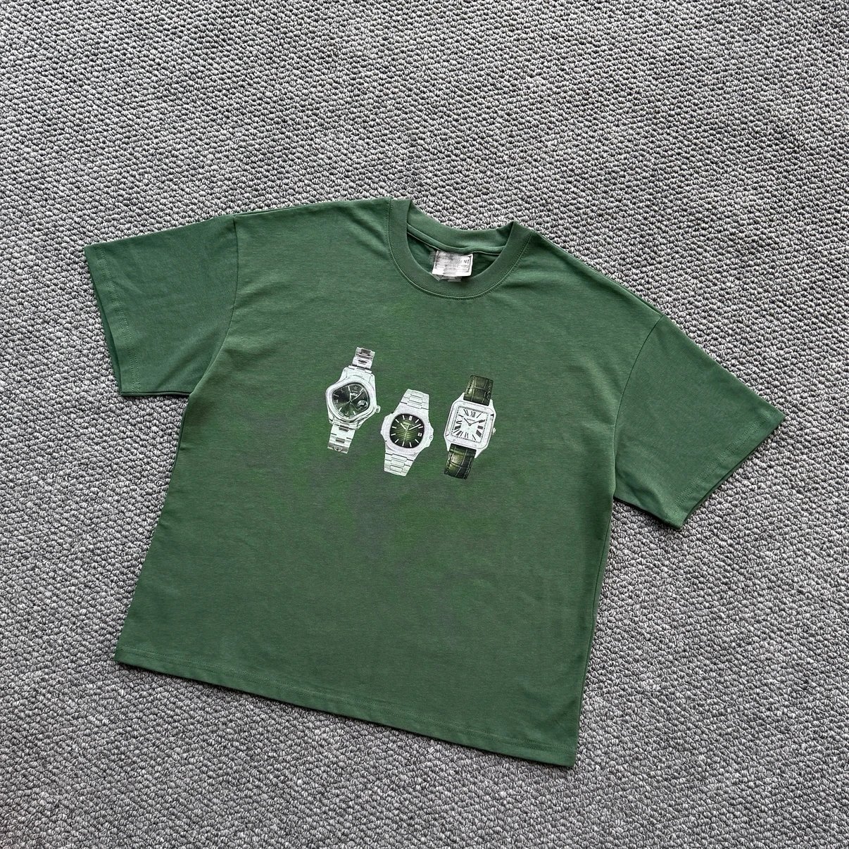 Green Graphic Print Short Sleeve Crew Neck T-Shirt