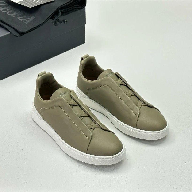 Zegna Triple Stitch Shoes — Olive green colorway — USFans Spreadsheet photo