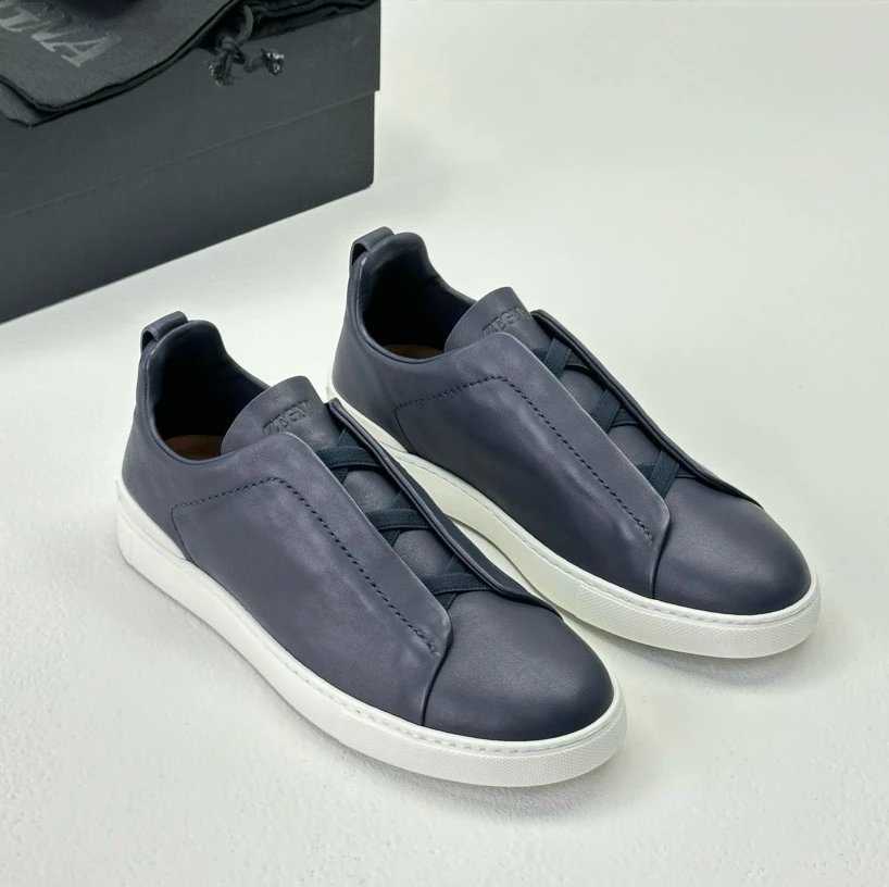 Zegna Triple Stitch Shoes — Dark Blue colorway — USFans Spreadsheet photo