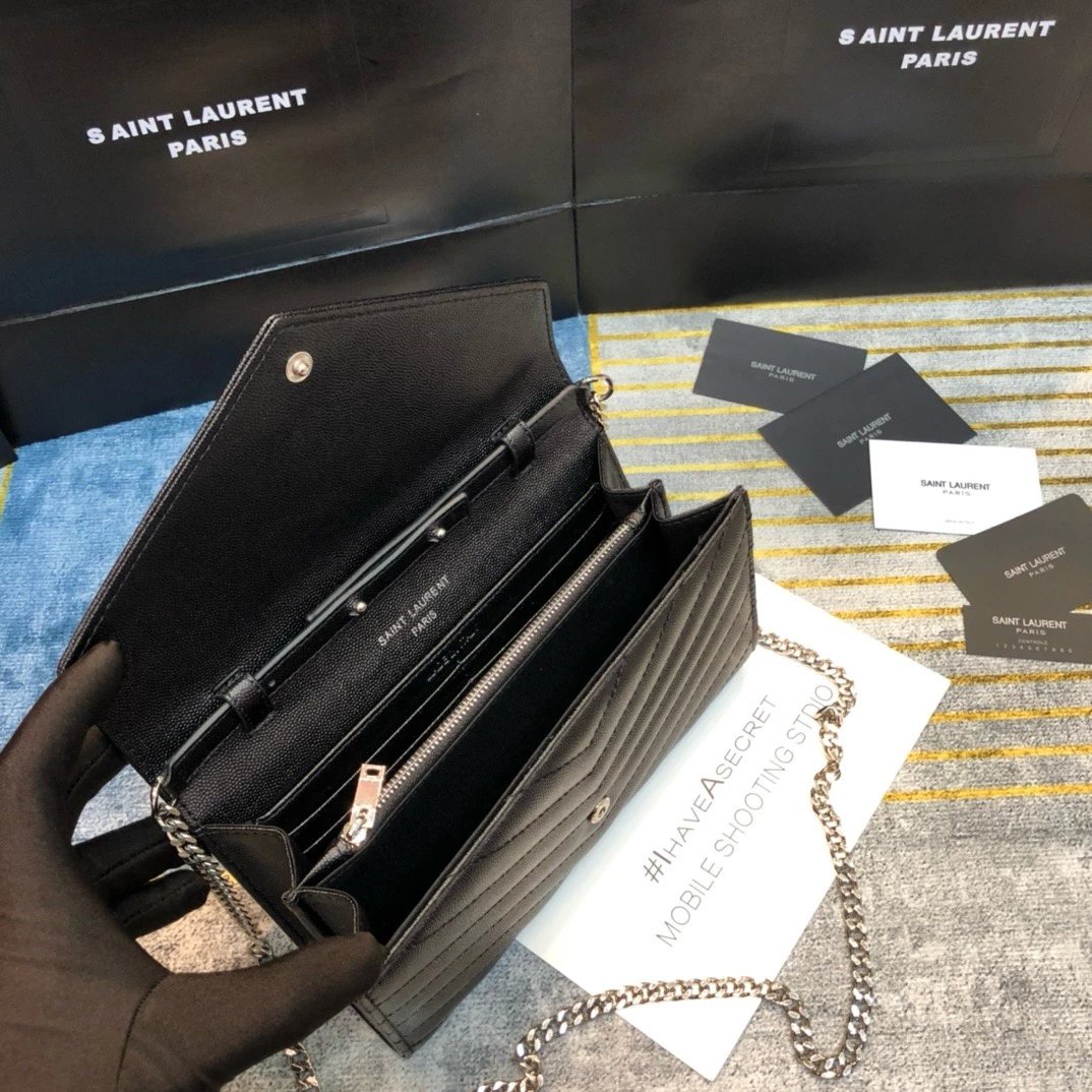 Saint Laurent Cassandre Envelope Chain Wallet