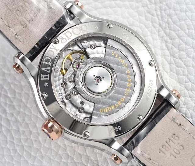 ZF厂萧邦 间玫瑰金快乐钻 海欧2892机芯36mm(图8)