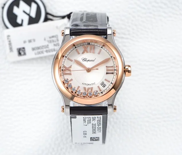 ZF厂萧邦 间玫瑰金快乐钻 海欧2892机芯36mm(图1)