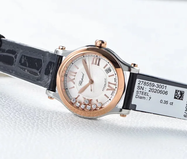 ZF厂萧邦 间玫瑰金快乐钻 海欧2892机芯36mm(图2)
