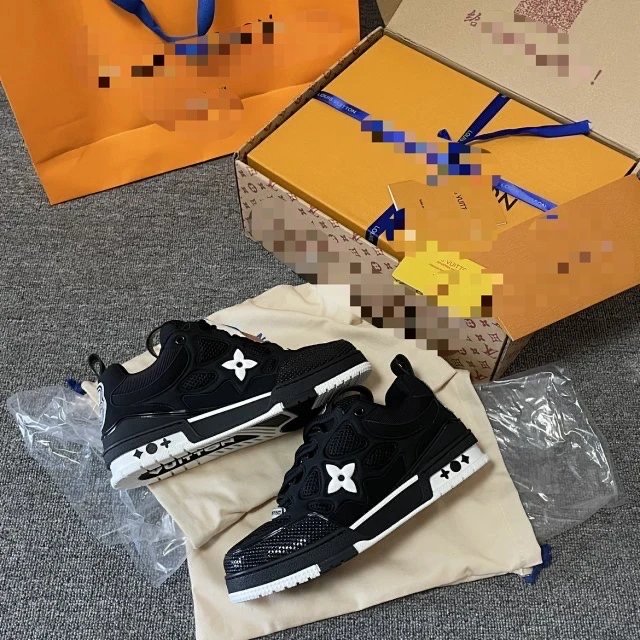 In-Stock Real Photos Show Exact Product - Long-Term Supply - Top-Grade Guang Edition ST Series Four-Leaf Clover Black & White Genuine Leather & Mesh Upper Blend - Air Glue Craft (Includes: Rigid Box, Carry Bag, Card)