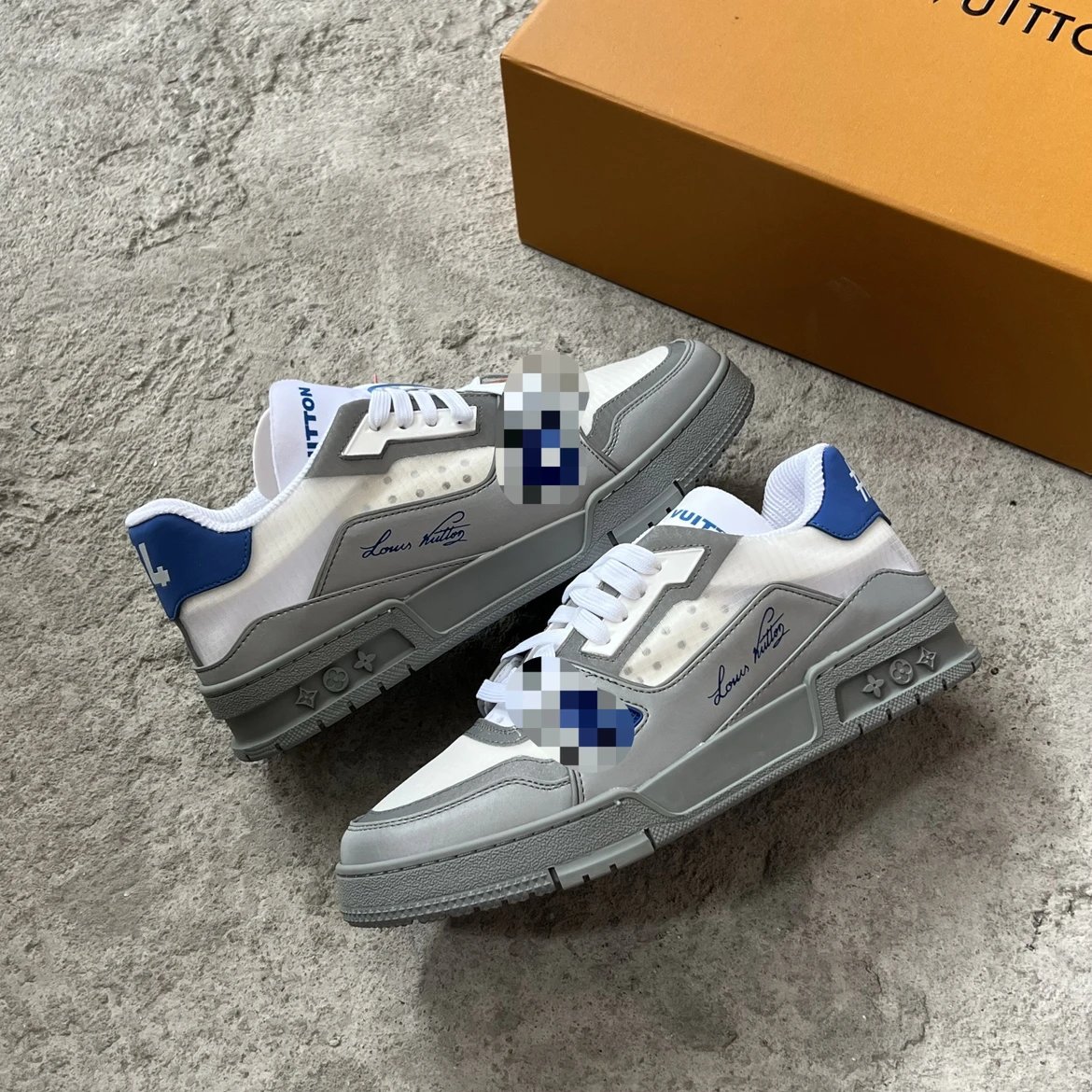 Mesh Casual Sneaker White/Grey/Blue
