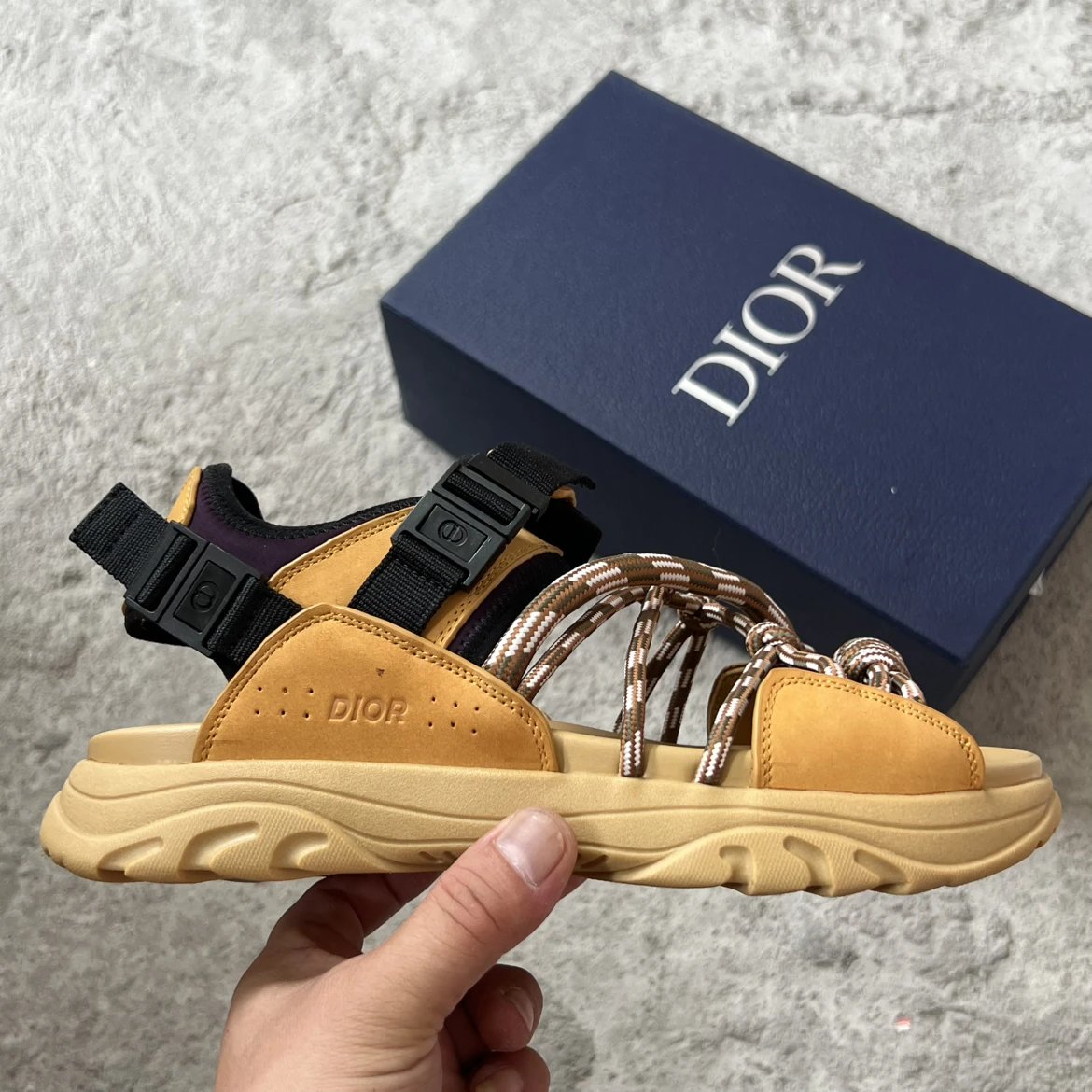 CD H-TOWN Suede Sandal Yellow Strap