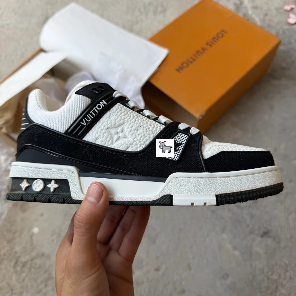 Bargain Canton Goods Size 38 Black Denim Non-Empty Casual Shoes Tongue Adhesive See Photo 3-27