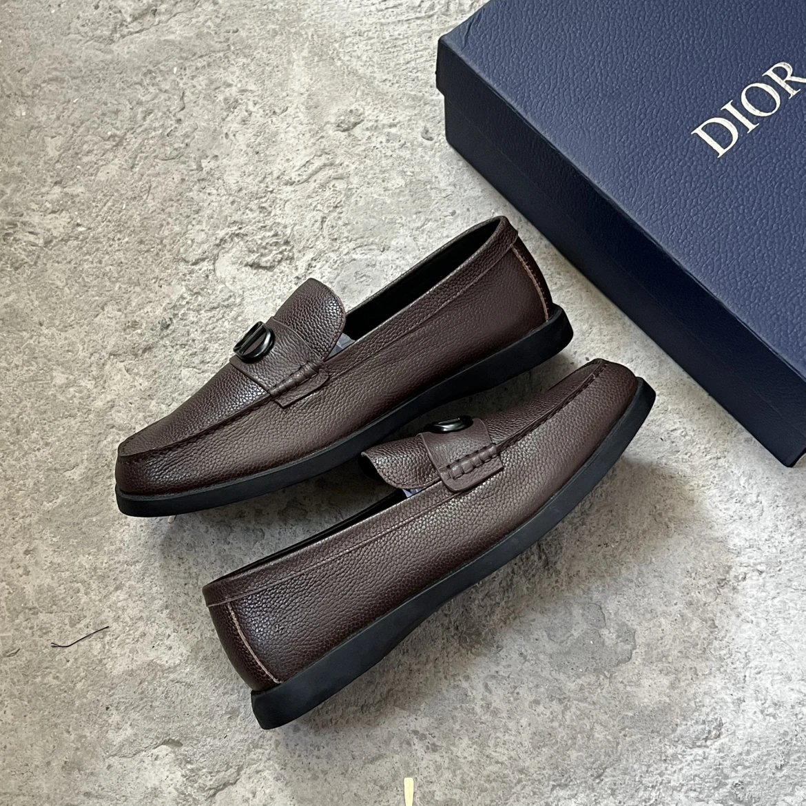 CD Brown Lizard Texture Loafer