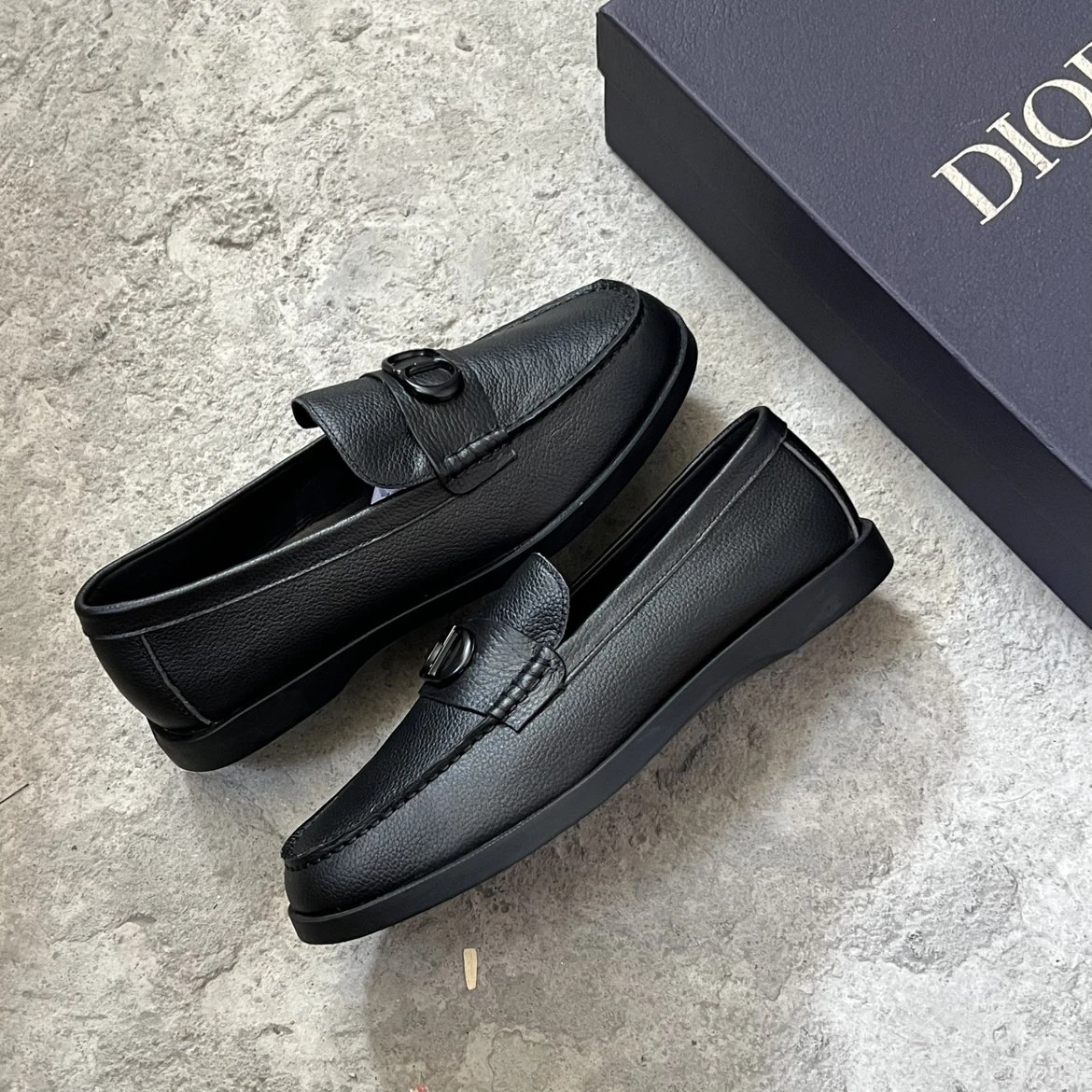 CD Lizard Texture Leather Loafer