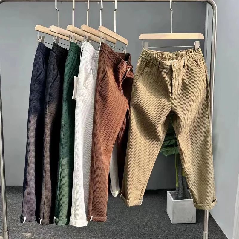 Waffle Knit Casual Pants