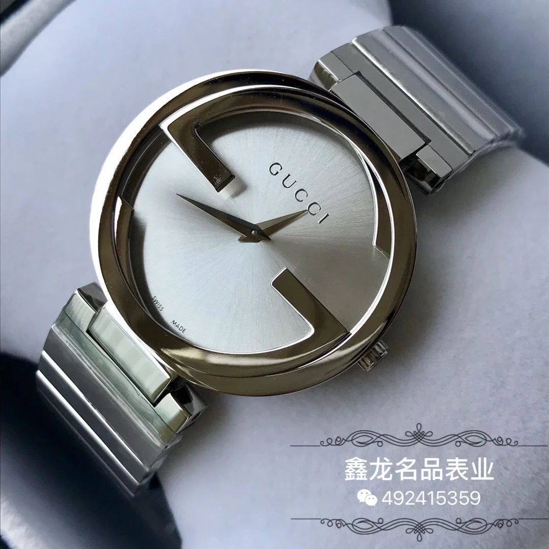 爆款全智贤同款gucci古驰女士瑞士石英手表小牛皮款双g蓝宝石玻璃镜面防水手表