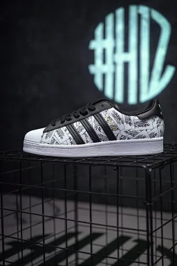 thumbnail for N230260【公司级 AD Originals Superstar 满印Logo 贝壳头 黑白】经典百搭休闲运动板鞋 原楦原纸版数据开发 采用头层皮革材质打造 正确鞋垫 3M反光 尺码：35