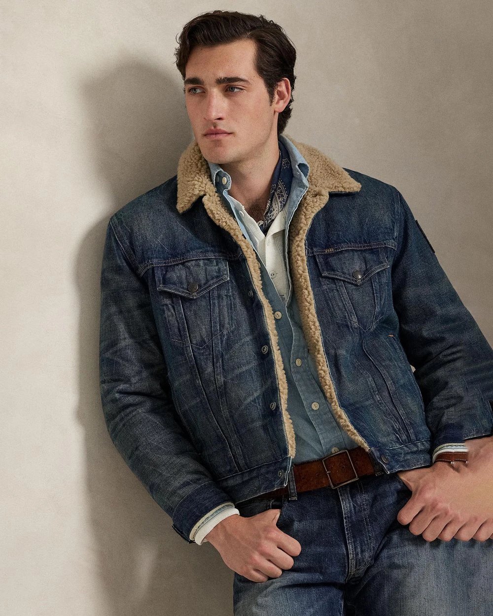 Hong Kong Counter Authentic Ralph Lauren Polo Classic Fleece-Lined Denim Jacket