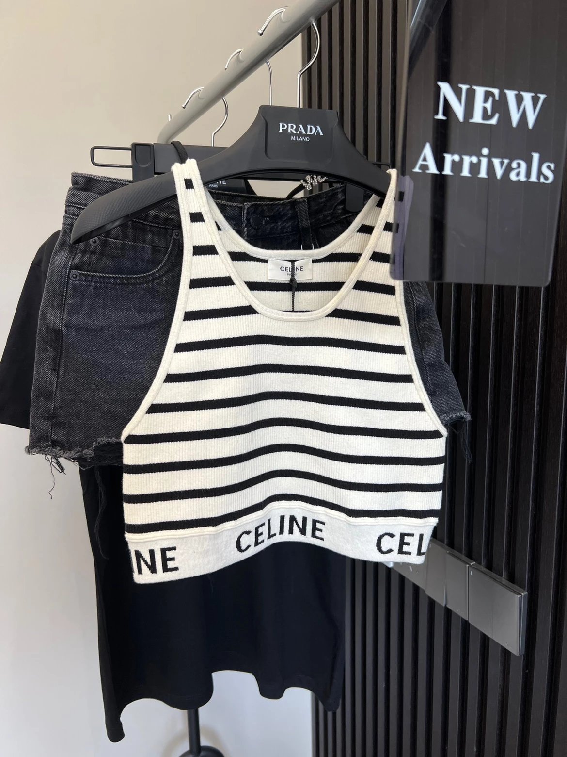 Celine Striped Cropped Tank To
