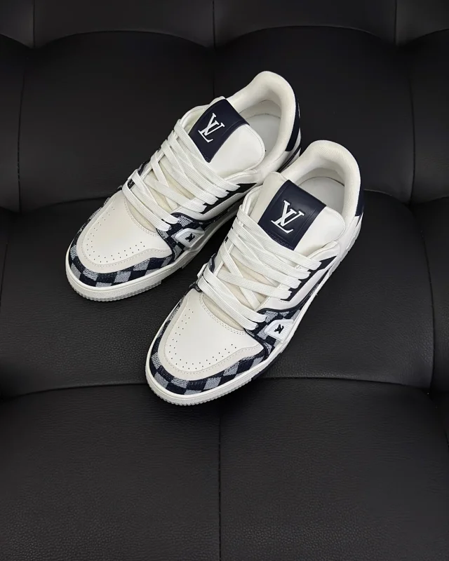 LVx Nigo联名款Trainer FW25丹宁布 白蓝色休闲鞋