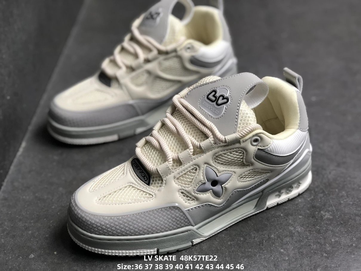 公司级 Louis Vuitton Skate 小胖丁 皮面圆头系带低帮时尚 板鞋