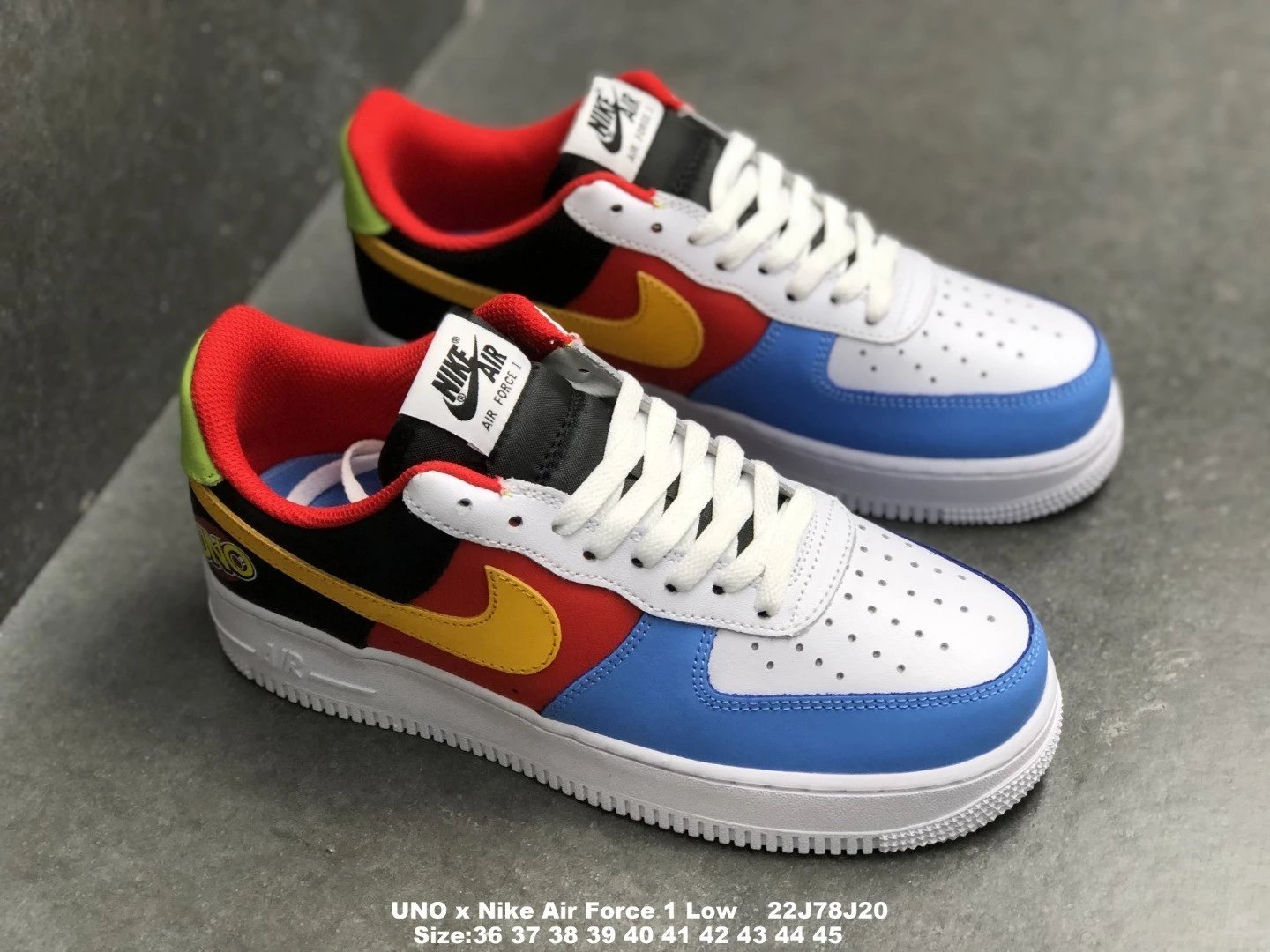 耐克 卡牌游戏联名 UNO x Nike Air Force 1 Low 货号：DC8887-100 二层皮 皮面 低帮 板鞋 UNO 作为 Mattel 公司出品的纸牌桌游/22J78J20