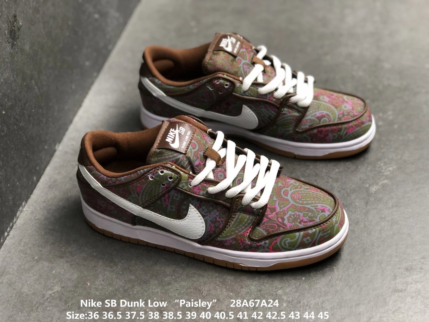 耐克 真标带半码 撕撕乐 + 腰果花 Nike SB Dunk Low “Paisley” 货号：DH7534-200 低帮 板鞋 整鞋配色受到 70 年代的 T 恤启发做旧感觉/28A67A24