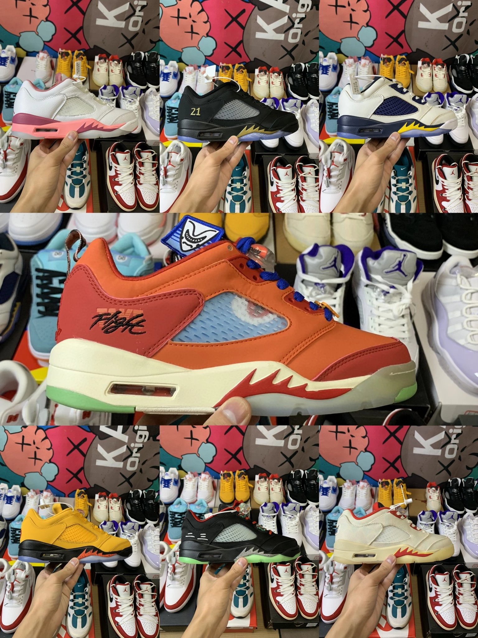 Air Jordan Retro 5 Low Basketball Shoes Multi-color